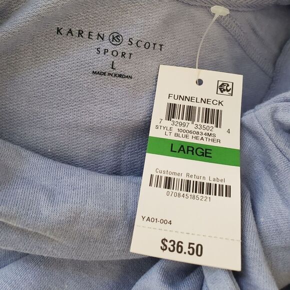 Karen Scott Sport Cowl-Neck Top sz Lg - Picture 9 of 10